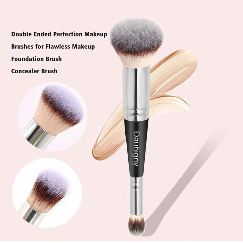 Daubigny Dual-ended Foundation Concealer Brush for Liquid Cream Powder Blending